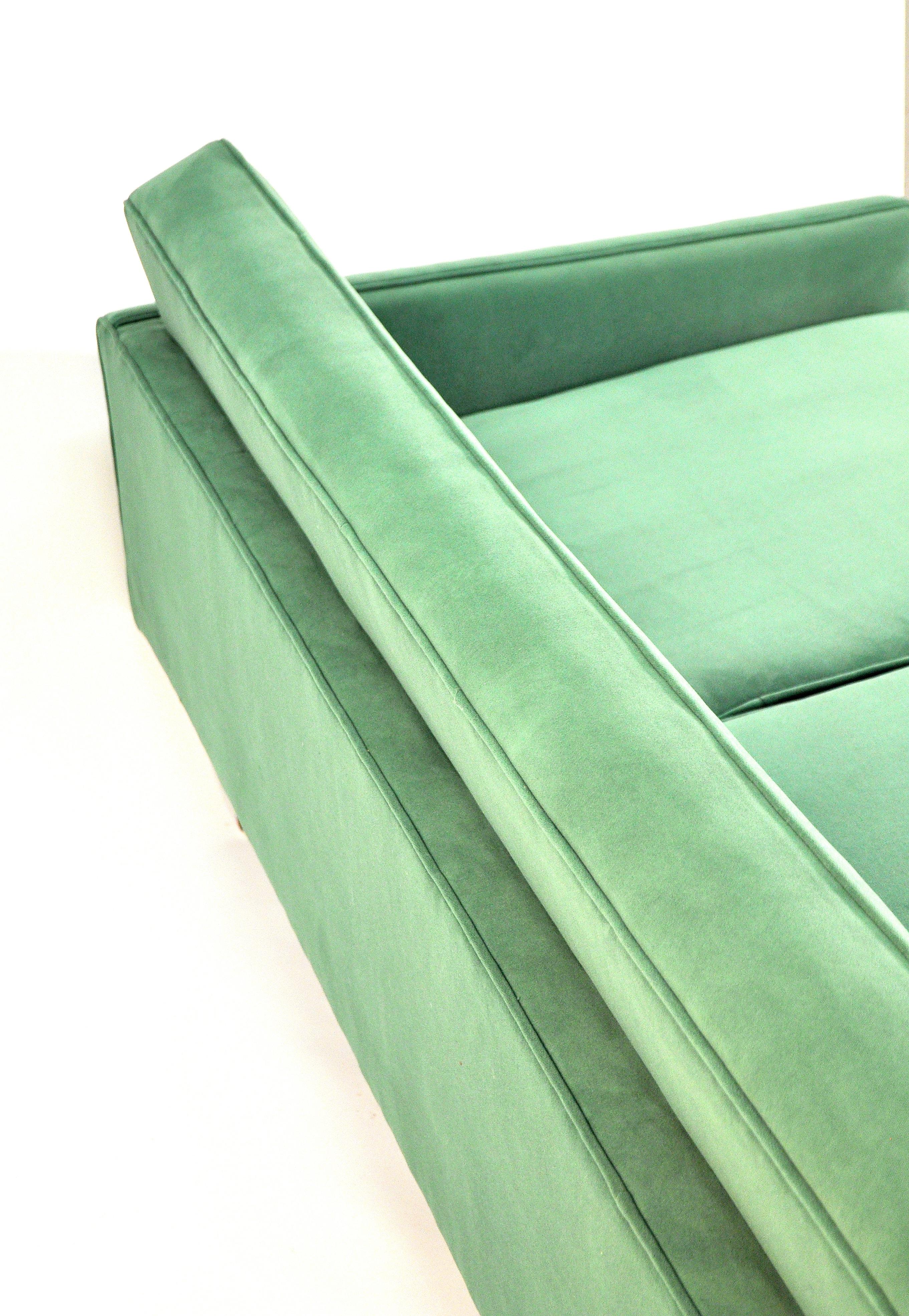 Milo Baughman for Thayer Coggin Green Velvet Sofa 9
