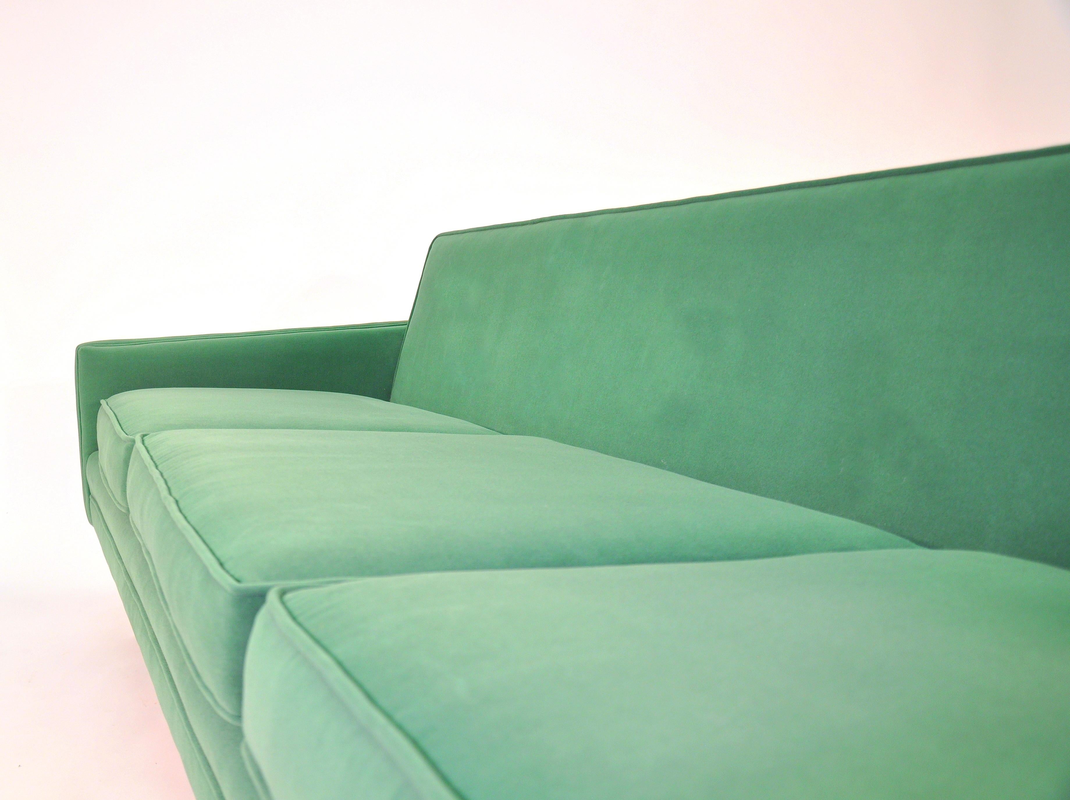 Milo Baughman for Thayer Coggin Green Velvet Sofa 12