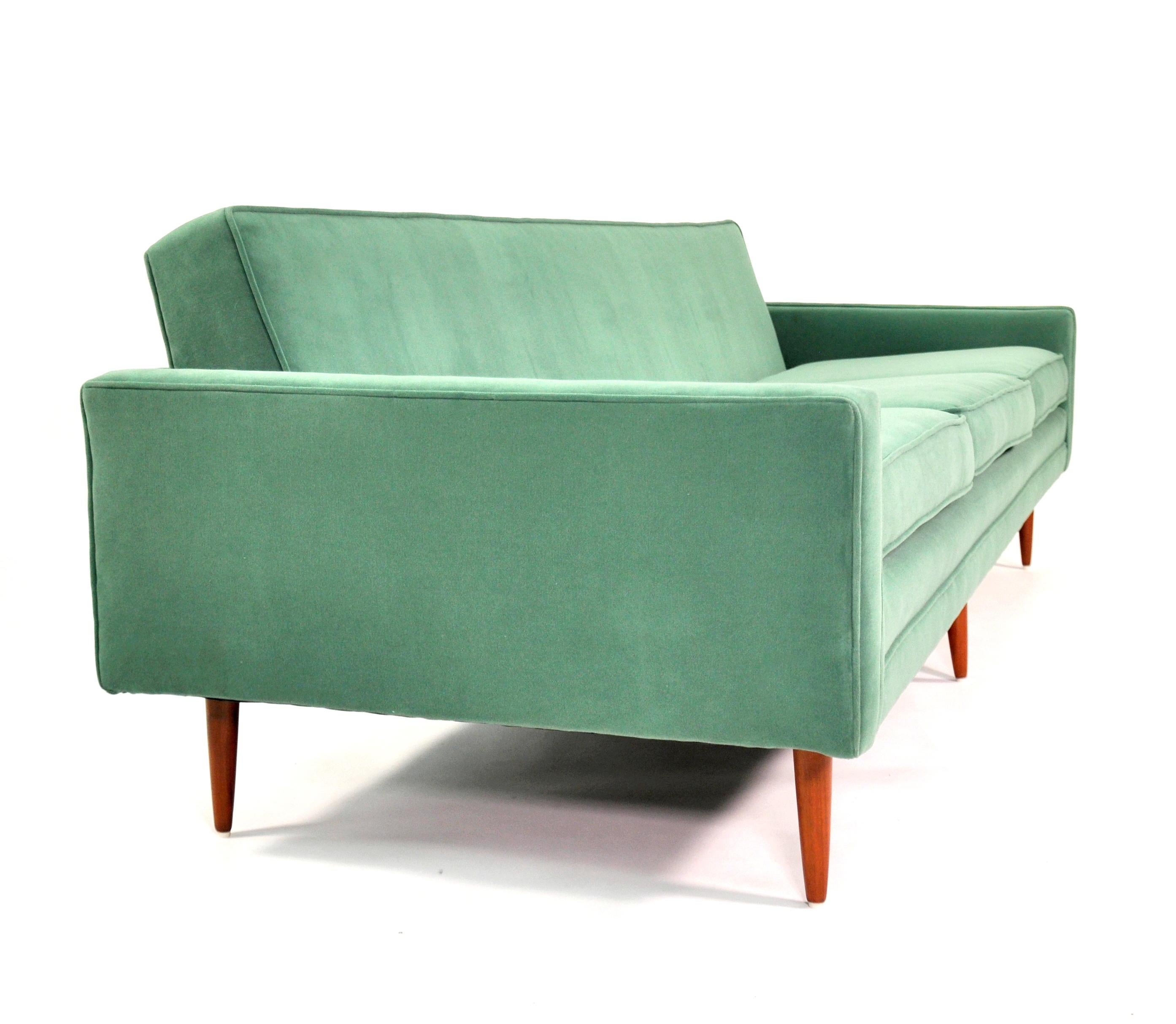 Mid-Century Modern Milo Baughman for Thayer Coggin Green Velvet Sofa