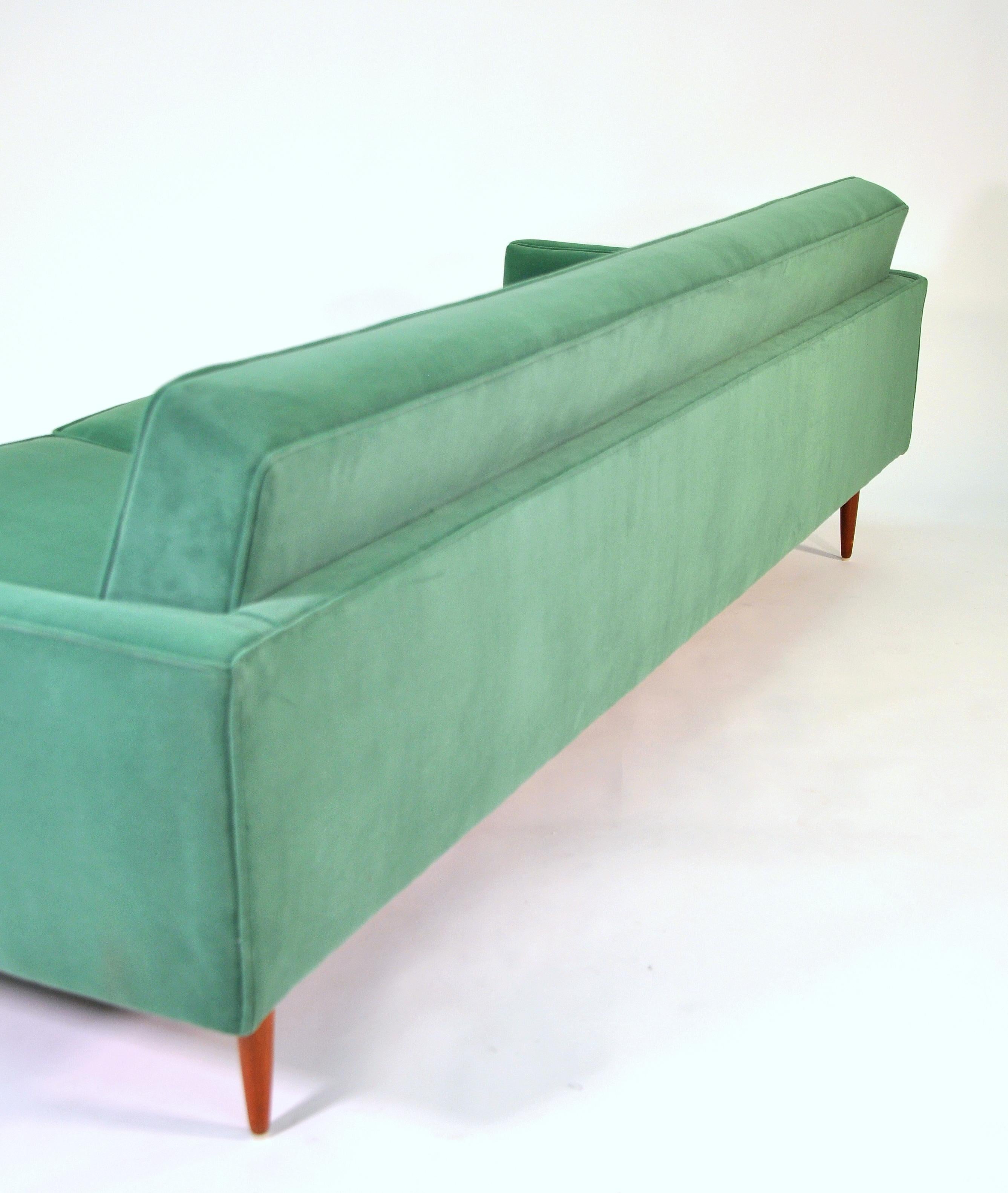 Mid-20th Century Milo Baughman for Thayer Coggin Green Velvet Sofa