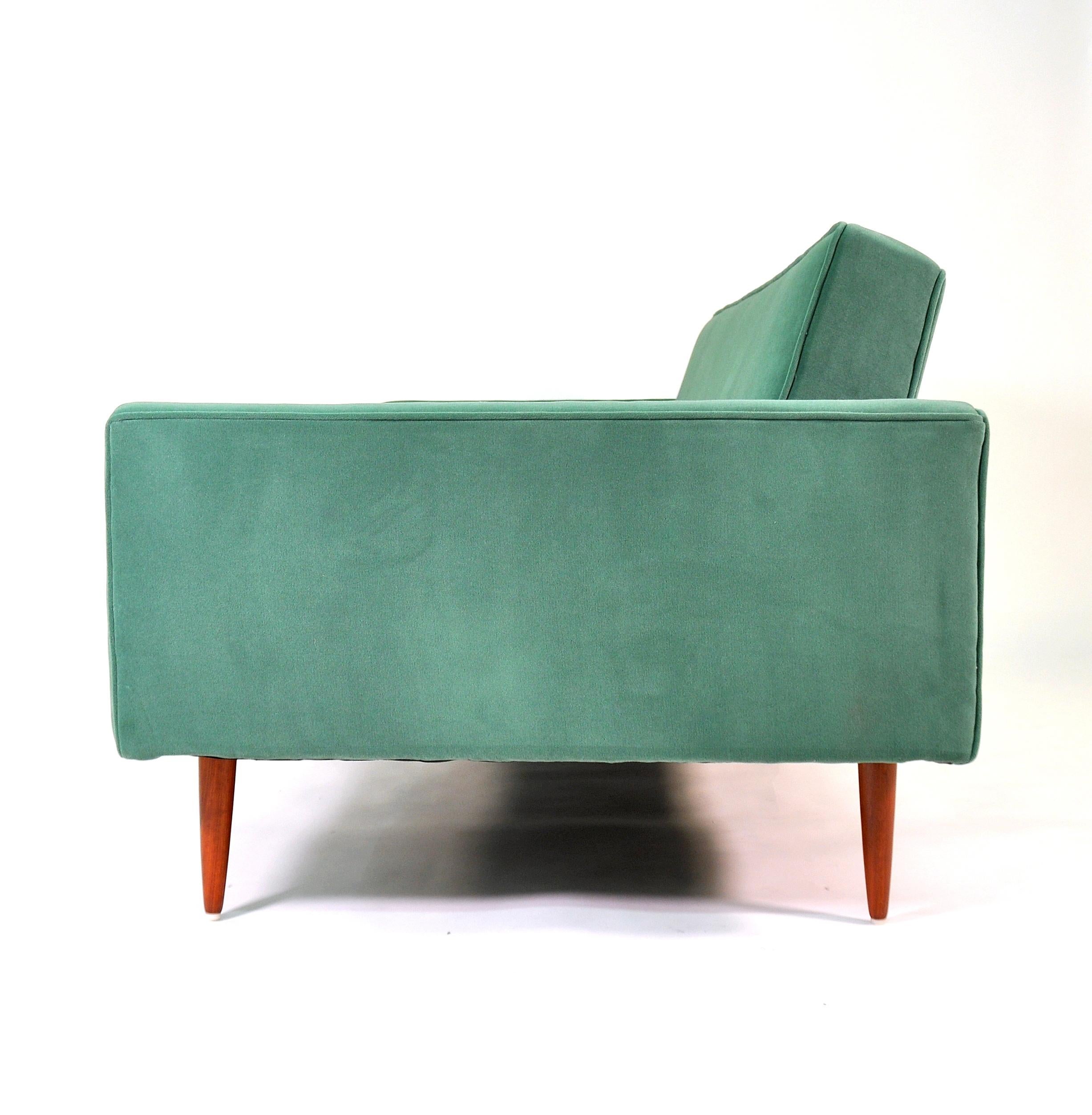 Milo Baughman for Thayer Coggin Green Velvet Sofa 1