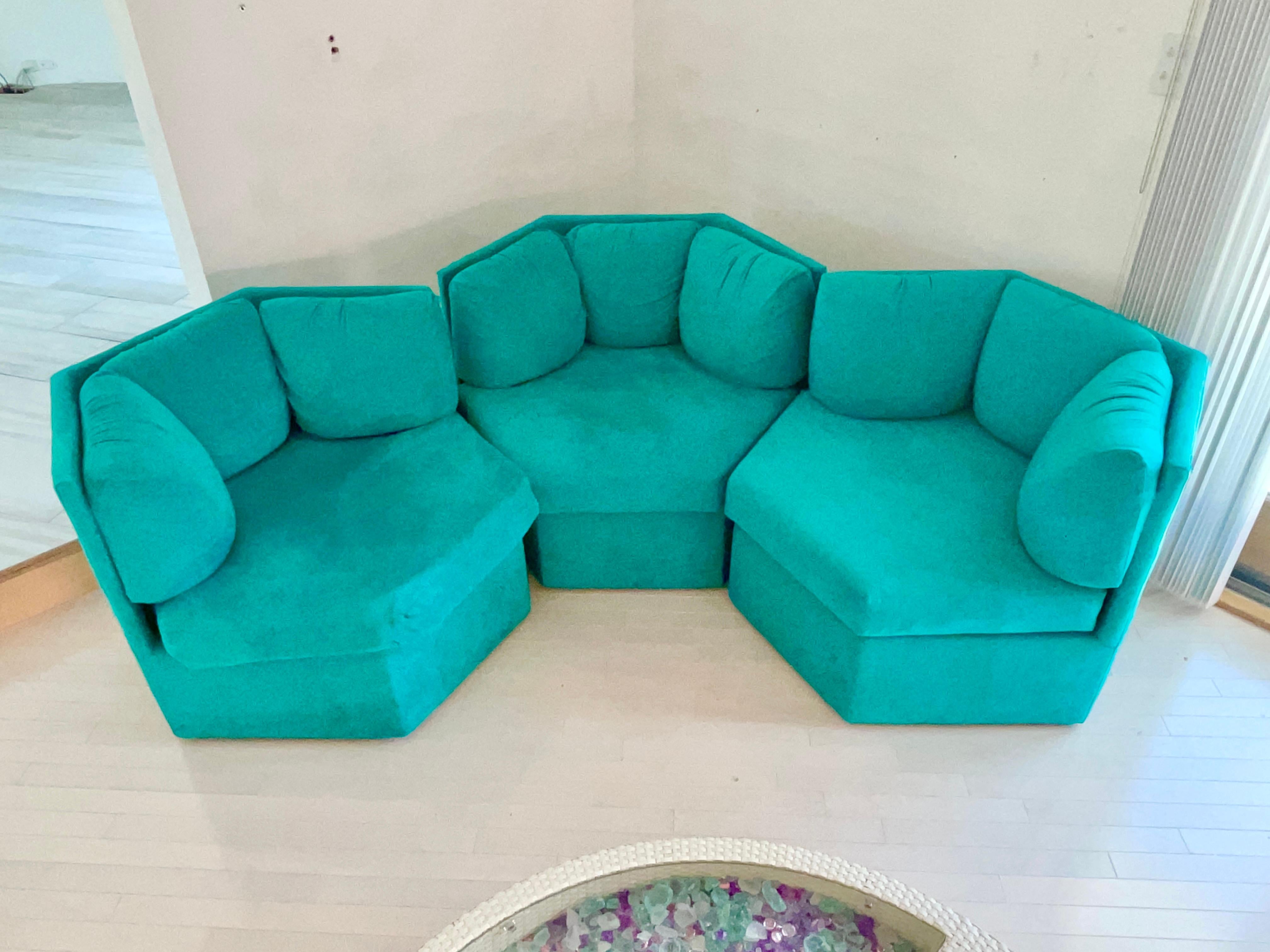 Milo Baughman for Thayer Coggin Hexagonal Swivel Lounge Chairs (3 available) 12