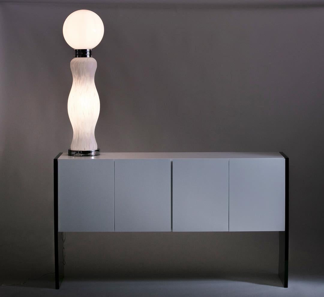 Milo Baughman for Thayer Coggin Lacquer and Smoke Lucite Credenza  5