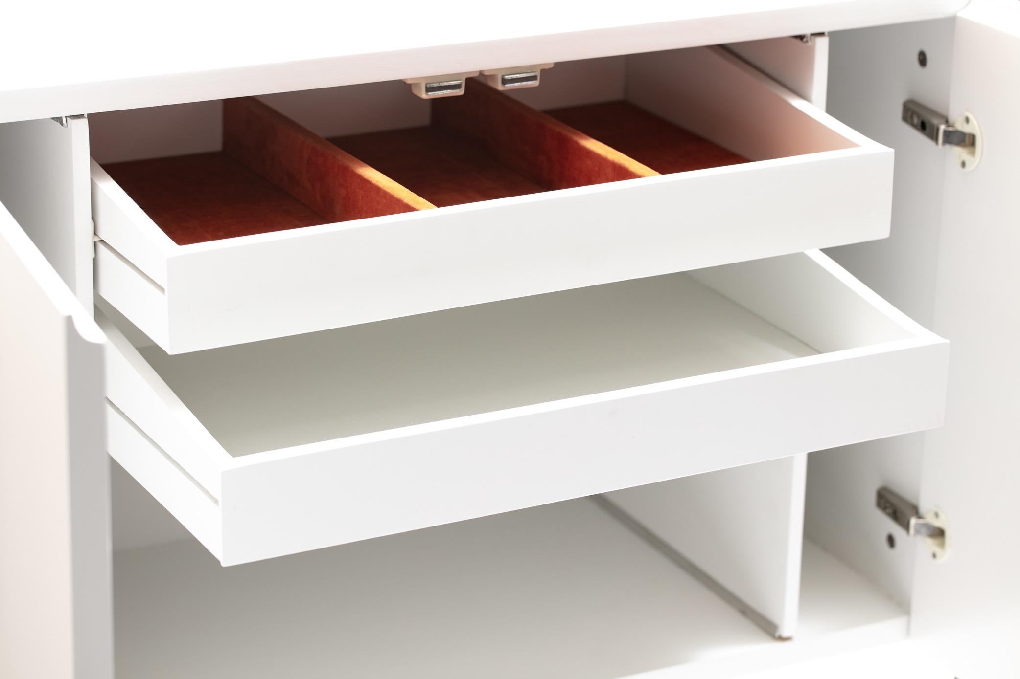 Milo Baughman for Thayer Coggin Lacquer and Smoke Lucite Credenza 1