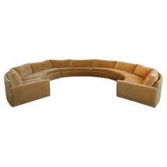 Milo Baughman for Thayer Coggin Large Circular Sofa in Mohair and Rosewood