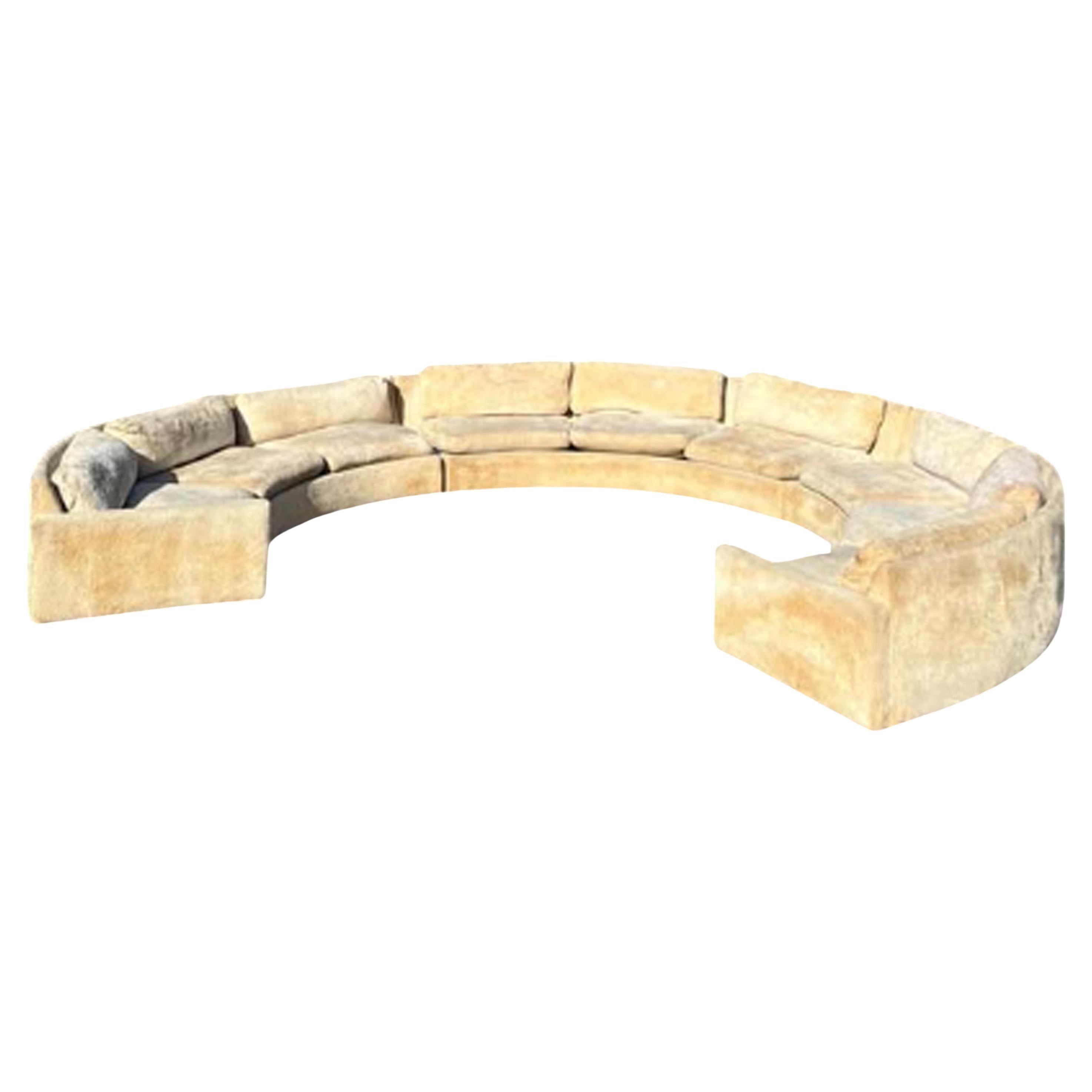 Milo Baughman pour Thayer Coggin Grand canapé sectionnel avec base en bois de rose