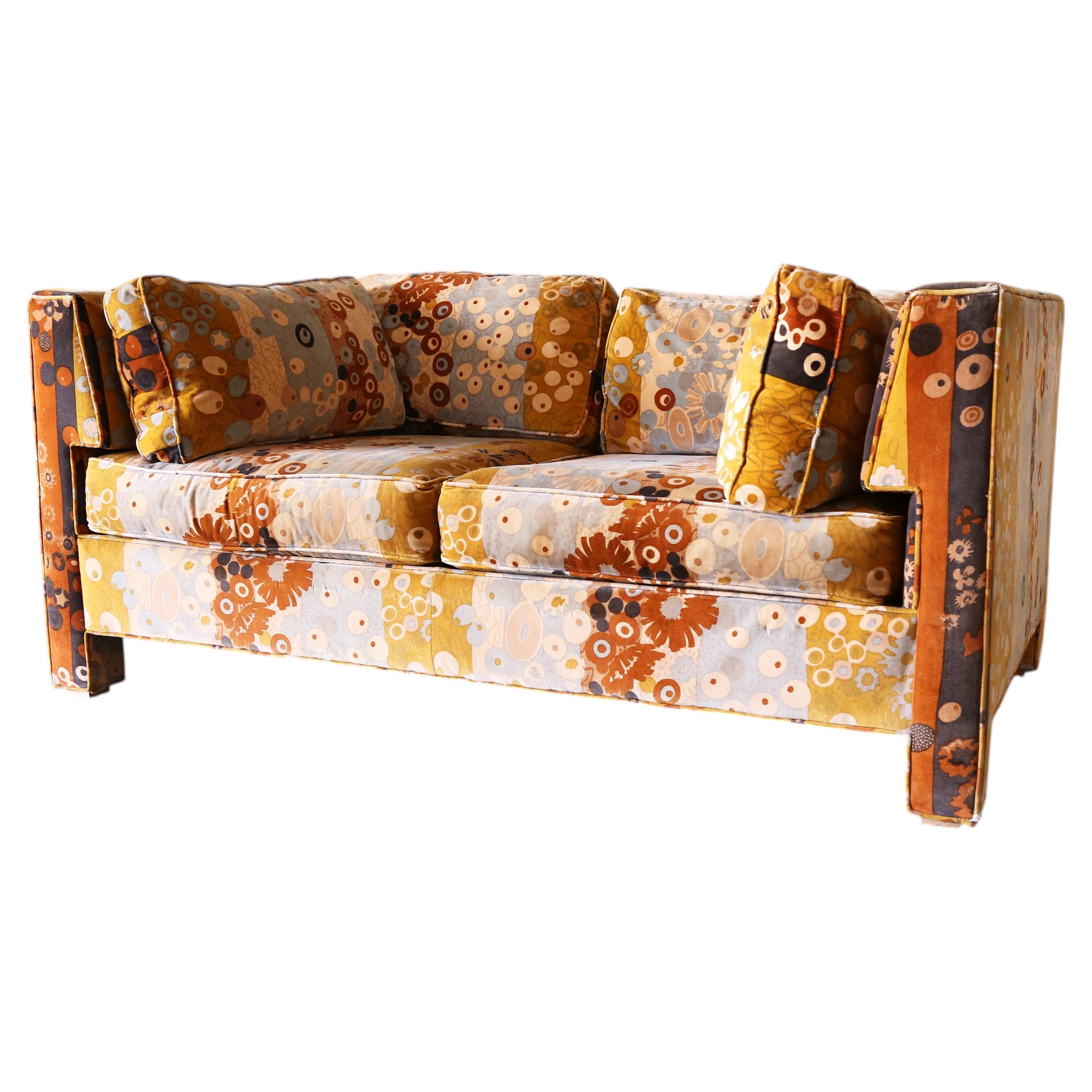 Milo Baughman für Thayer Coggin Loveseat Jack Lenor Larsen Primavera im Angebot