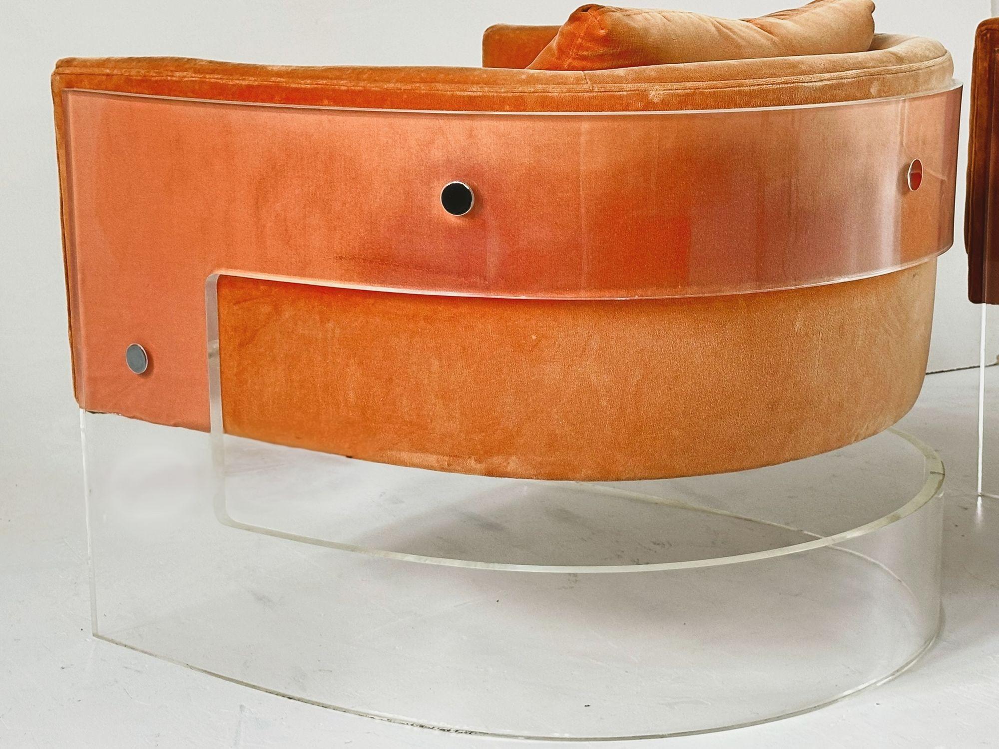 Milo Baughman für Thayer Coggin Sessel aus Lucit und Samt, 1960 im Angebot 2