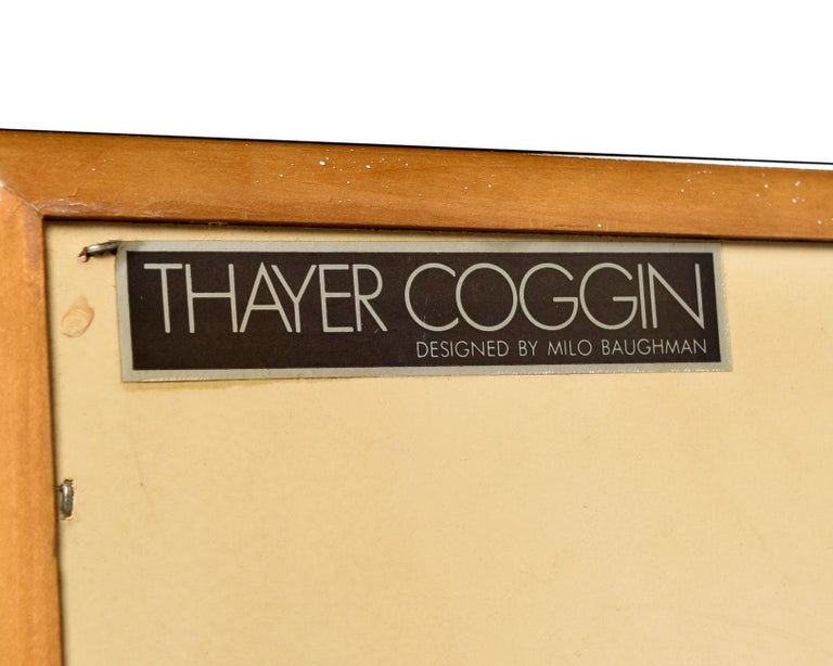 American Milo Baughman for Thayer Coggin Maple Credenza with custom made Metal Base For Sale