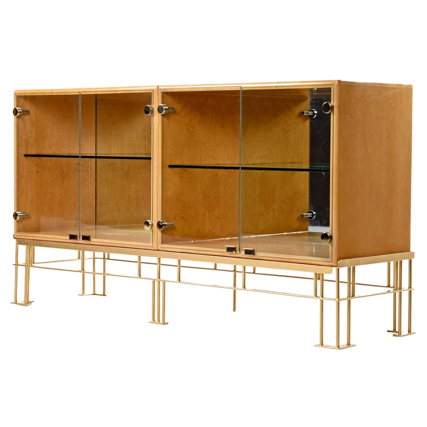 Milo Baughman for Thayer Coggin Maple Credenza with custom made Metal Base
