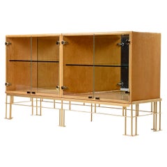 Milo Baughman for Thayer Coggin Maple Credenza with custom made Metal Base
