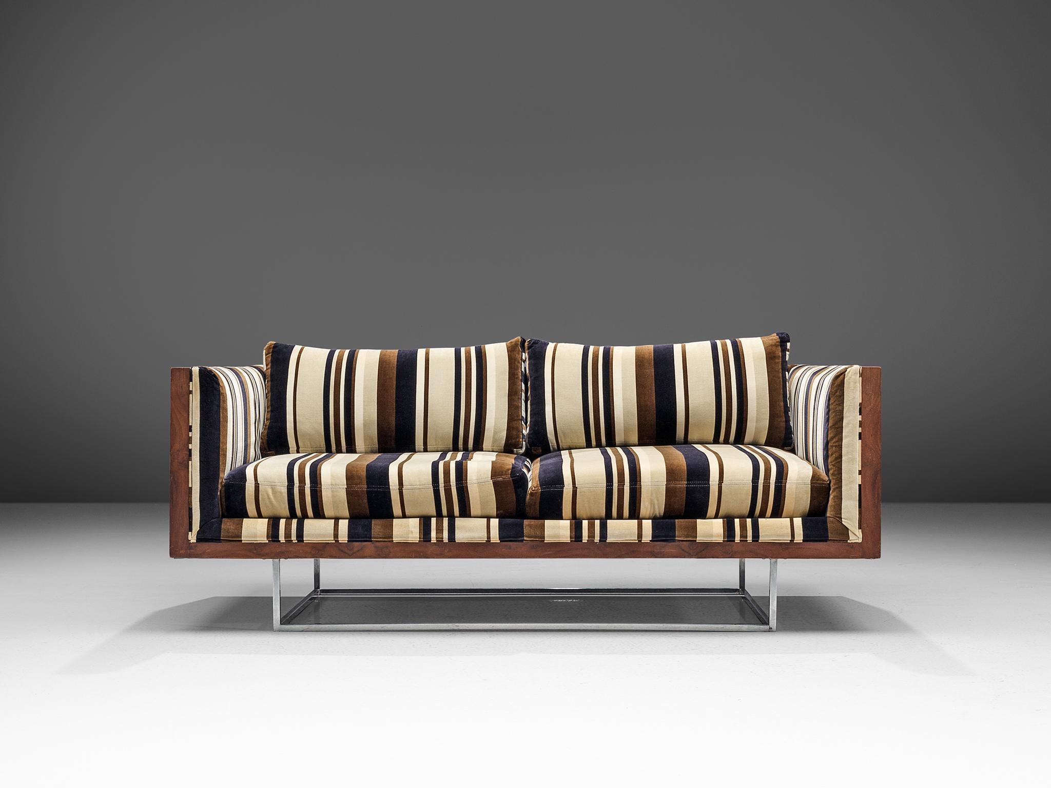 Milo Baughman for Thayer Coggin, Matching Box Sofas in Rosewood In Good Condition In Waalwijk, NL