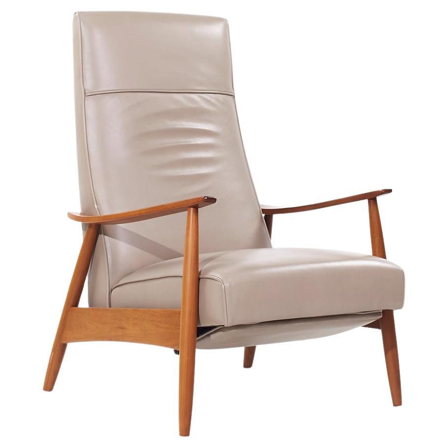 Milo Baughman for Thayer Coggin MCM Leather and Walnut Lounge Chair Recliner