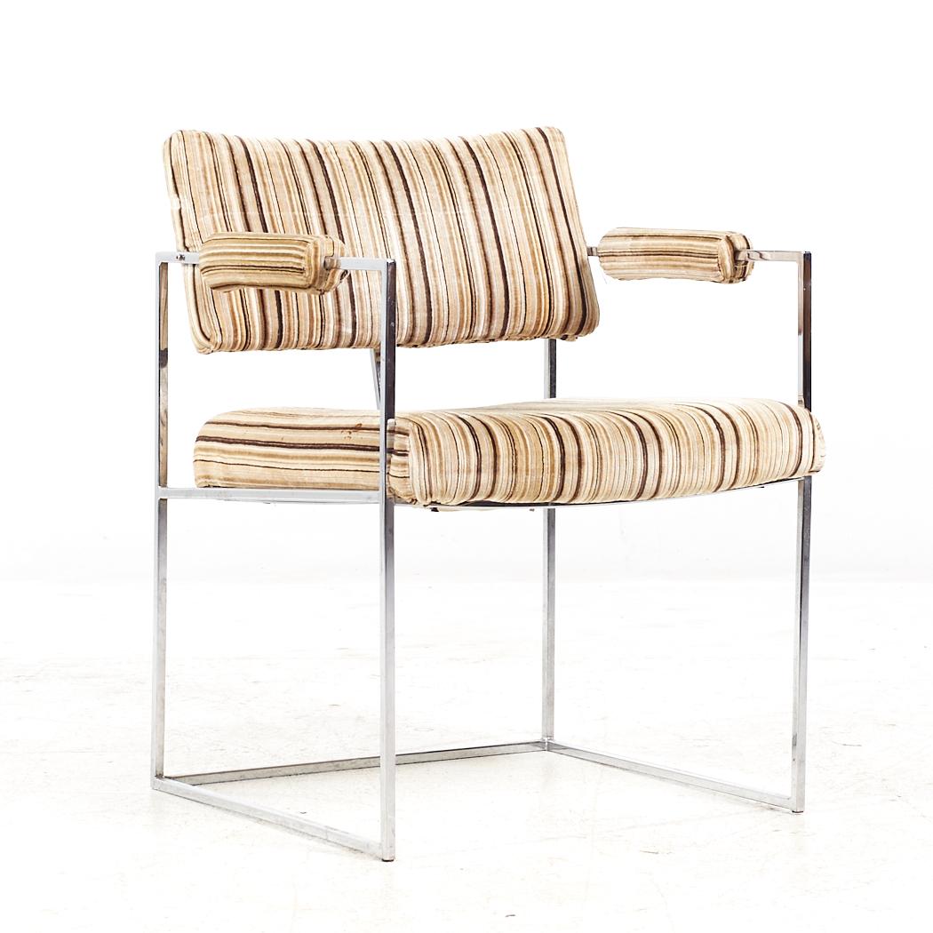 Américain Milo Baughman for Thayer Coggin MCM Thinline Chrome Dining Chairs - Set 4 en vente