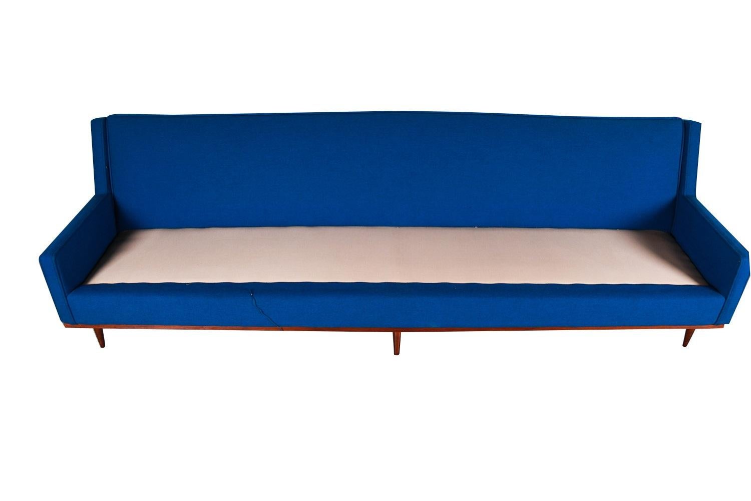 Mid Century Blue Sofa For Sale 2