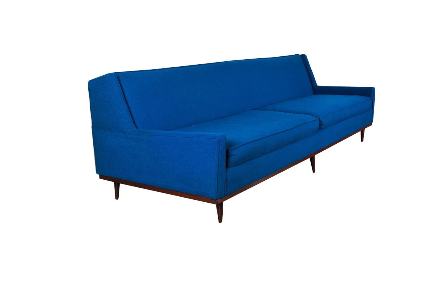 Mid-Century Modern Mid Century Blue Sofa For Sale