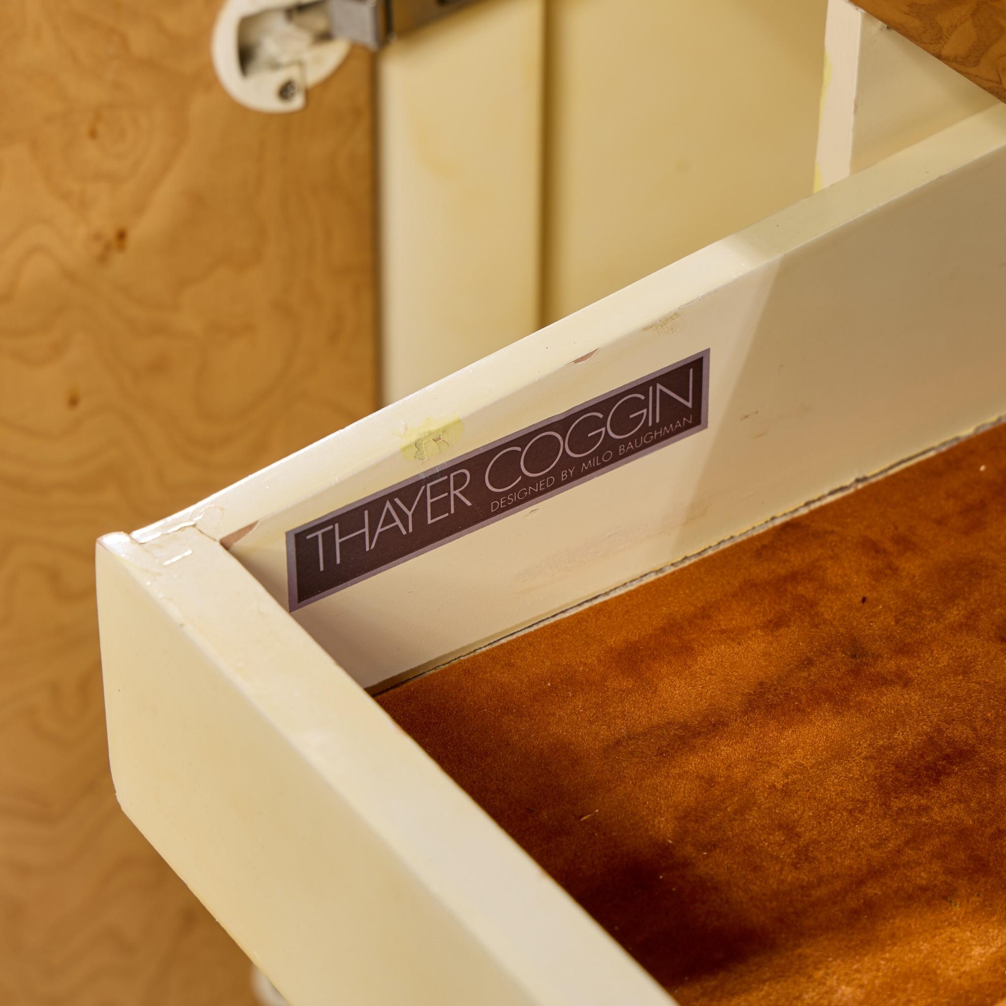 Milo Baughman per Thayer Coggin Credenza di metà secolo in legno di boro e cromo in vendita 4