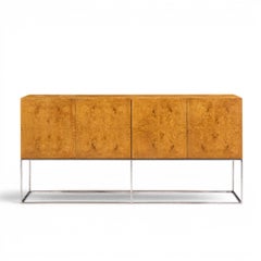 Milo Baughman für Thayer Coggin Mid Century Wurzelholz und Chrom Anrichte
