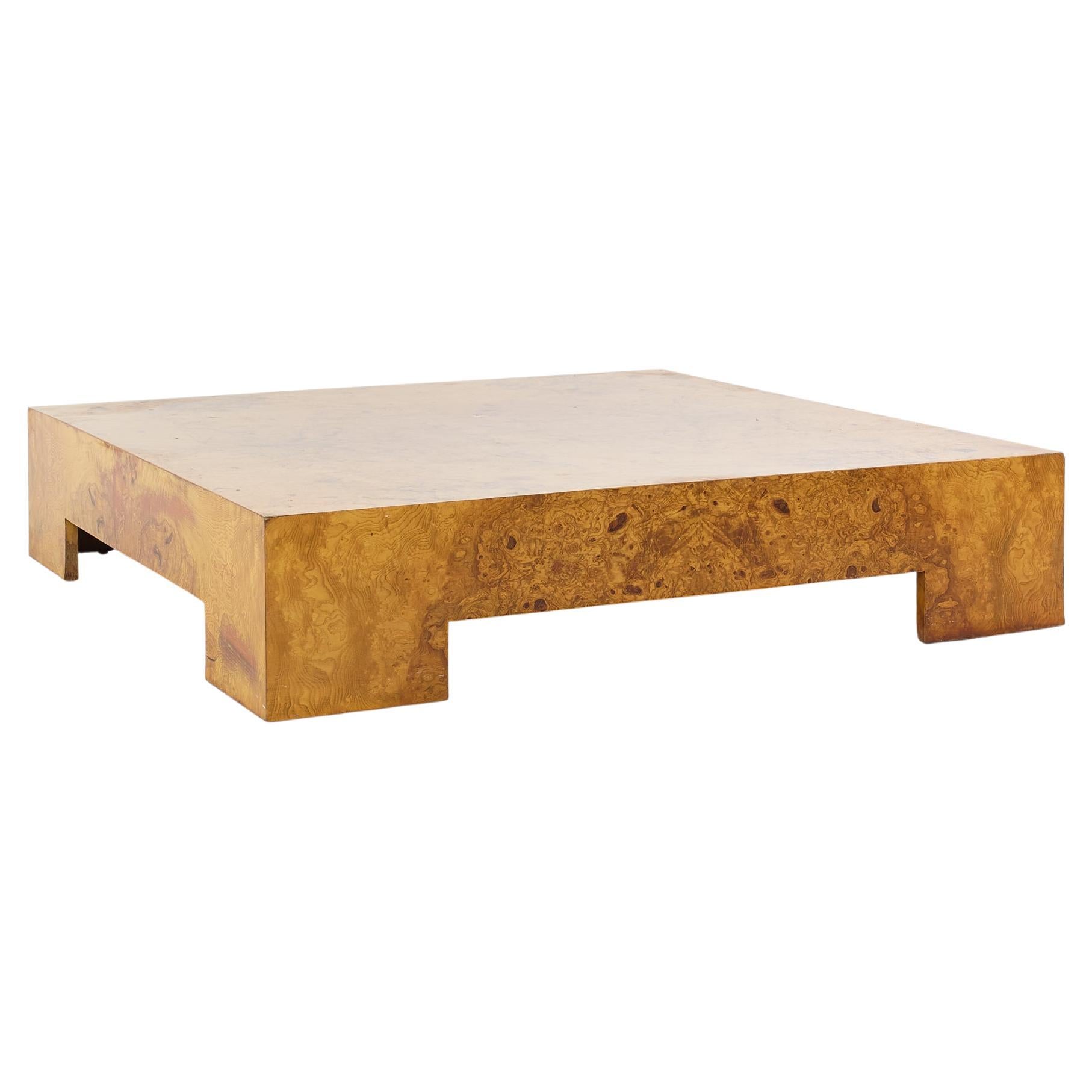 SOLD 03/28/25 Milo Baughman for Thayer Coggin Mid Century Burlwood Coffee Table