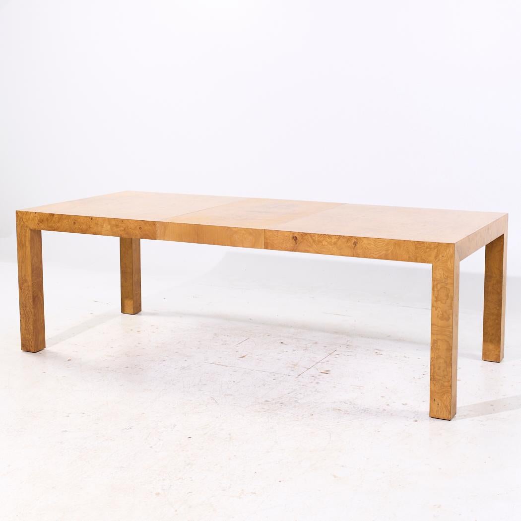 Milo Baughman for Thayer Coggin Mid Century Burlwood Dining Table with 2 Leaves For Sale 7