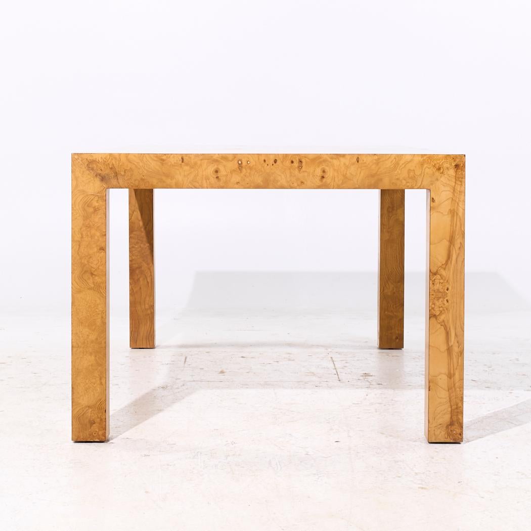 Milo Baughman for Thayer Coggin Mid Century Burlwood Dining Table with 2 Leaves For Sale 2