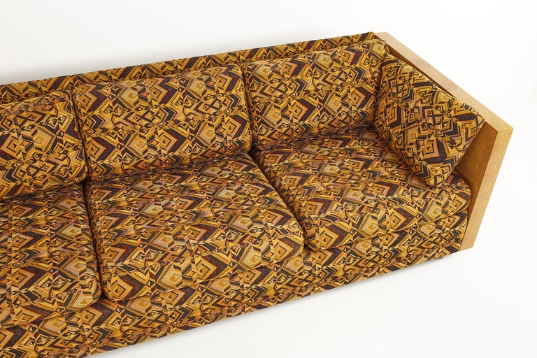 Milo Baughman for Thayer Coggin Mid Century Burlwood Sectional Sofa For Sale 5