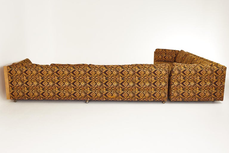 Milo Baughman for Thayer Coggin Mid Century Burlwood Sectional Sofa For Sale 7