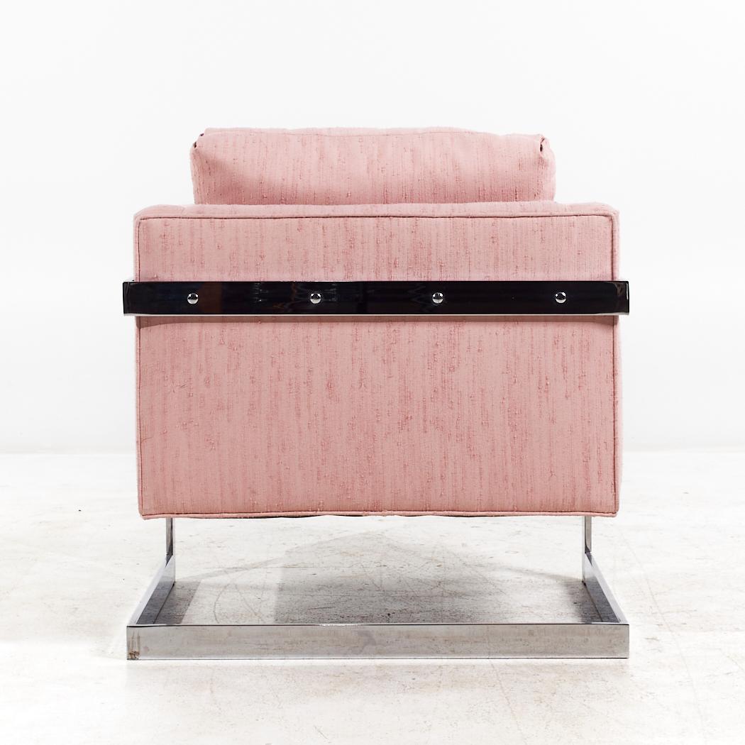Milo Baughman für Thayer Coggin Mid Century Chrome Lounge Stühle - Paar im Angebot 3