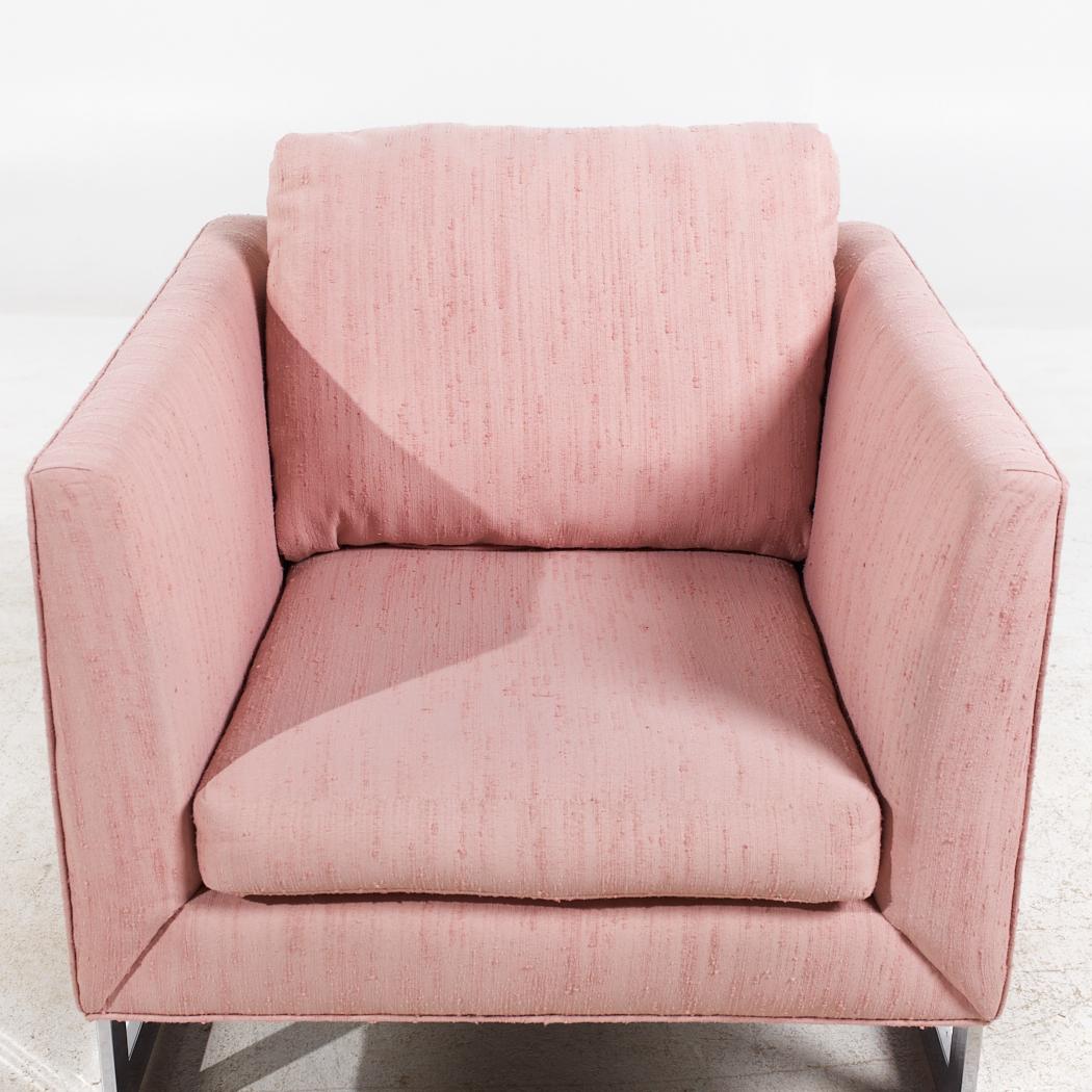 Milo Baughman für Thayer Coggin Mid Century Chrome Lounge Stühle - Paar im Angebot 5
