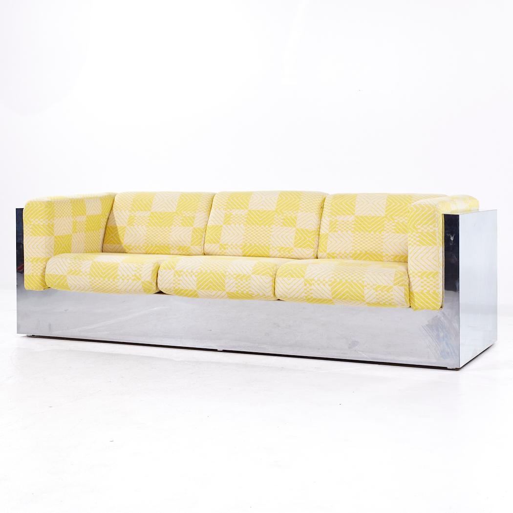 Mid-Century Modern Milo Baughman for Thayer Coggin Mid Century Chrome Sofa For Sale