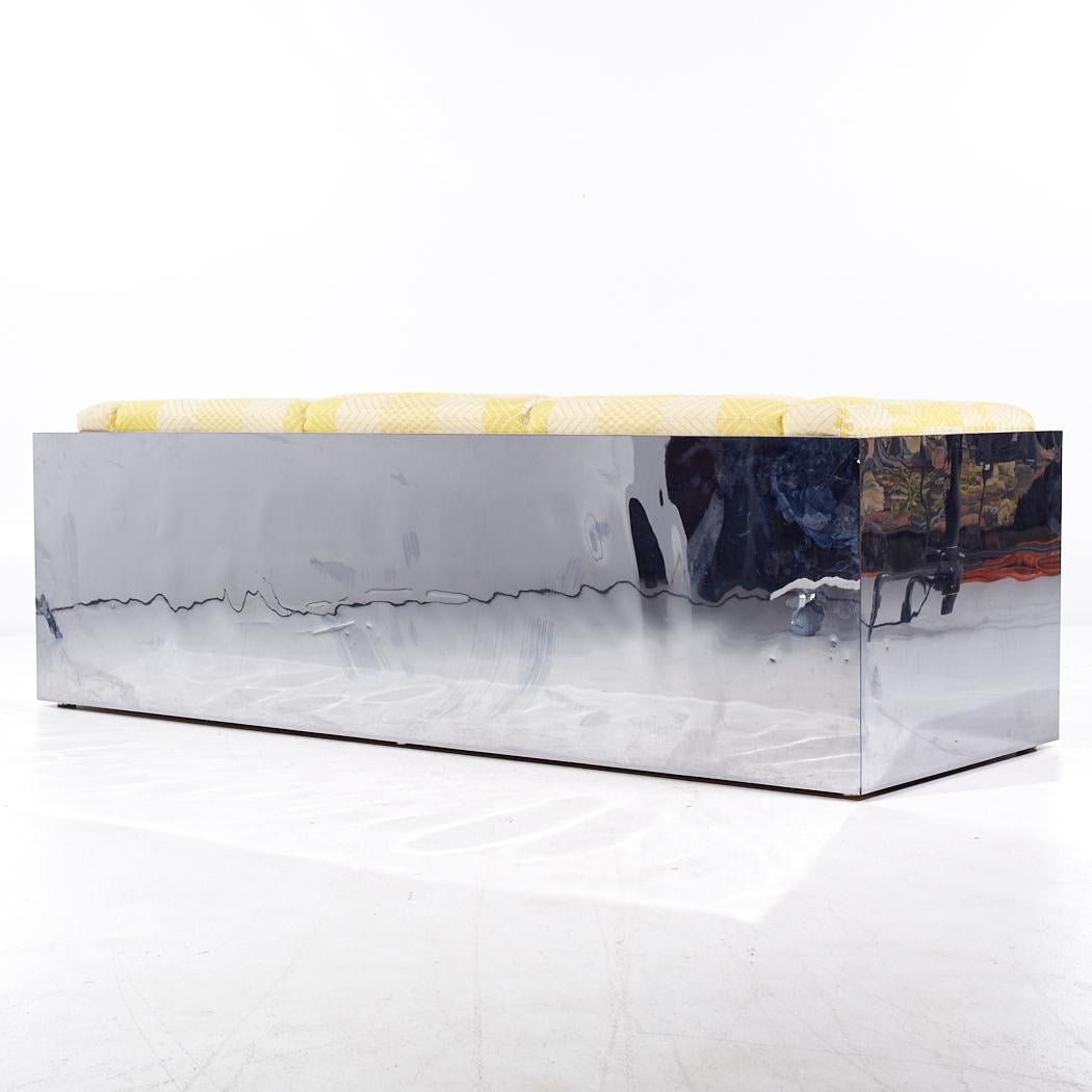 Milo Baughman for Thayer Coggin Mid Century Chrome Sofa 1