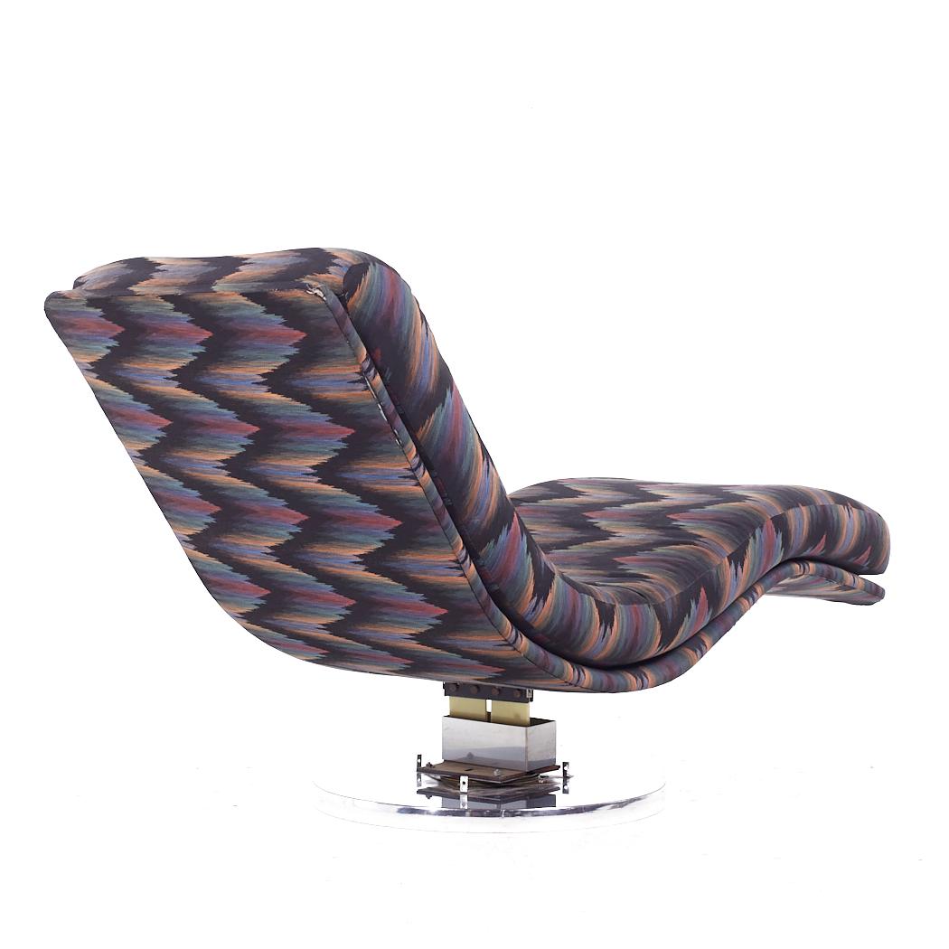 Thayer Small Rocker Milo Baughman for Thayer Coggin Mid Century Chrome Swivel Rocking ...