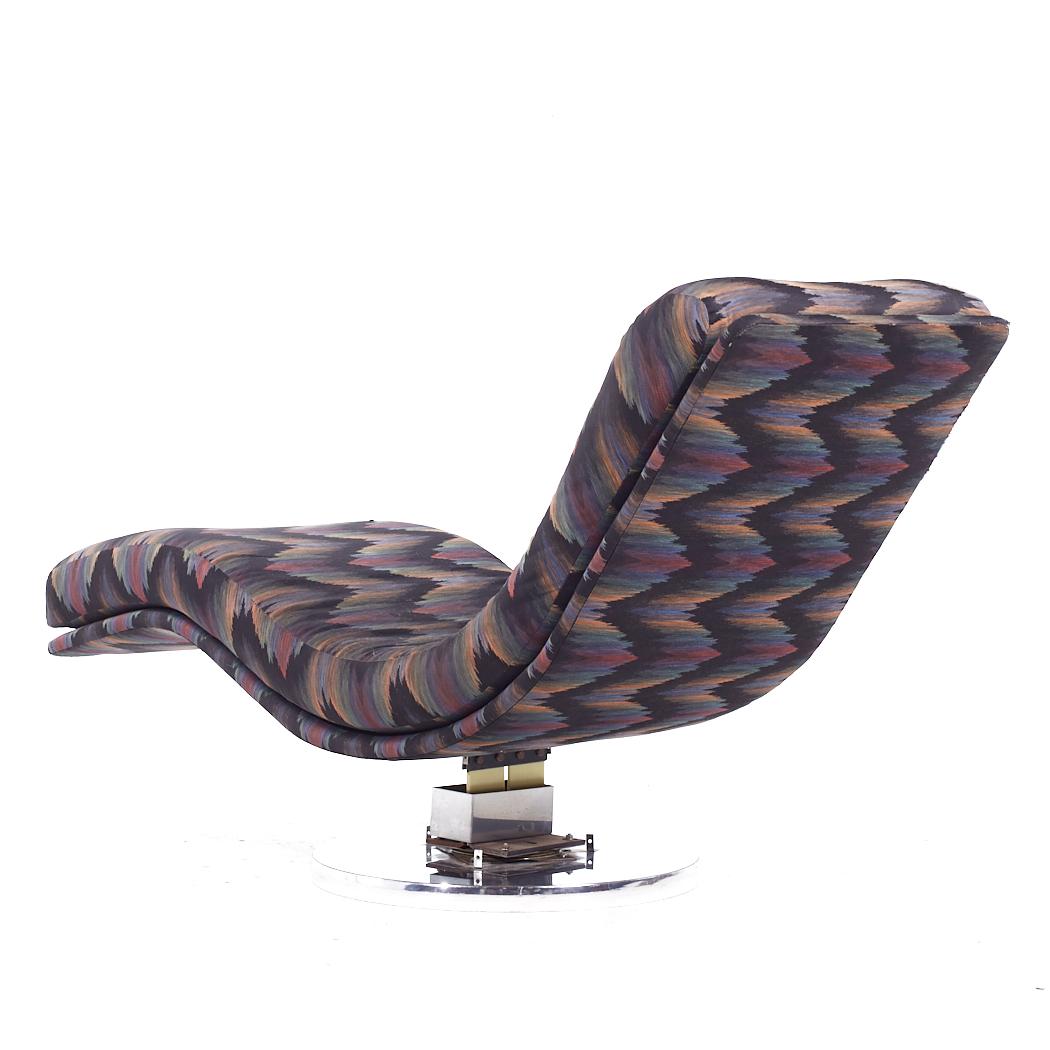 Thayer Small Rocker Milo Baughman for Thayer Coggin Mid Century Chrome Swivel Rocking ...