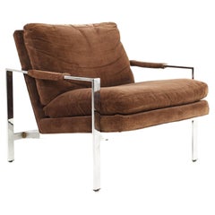 Milo Baughman for Thayer Coggin Mid Century Flat Bar Chrome Lounge Chair