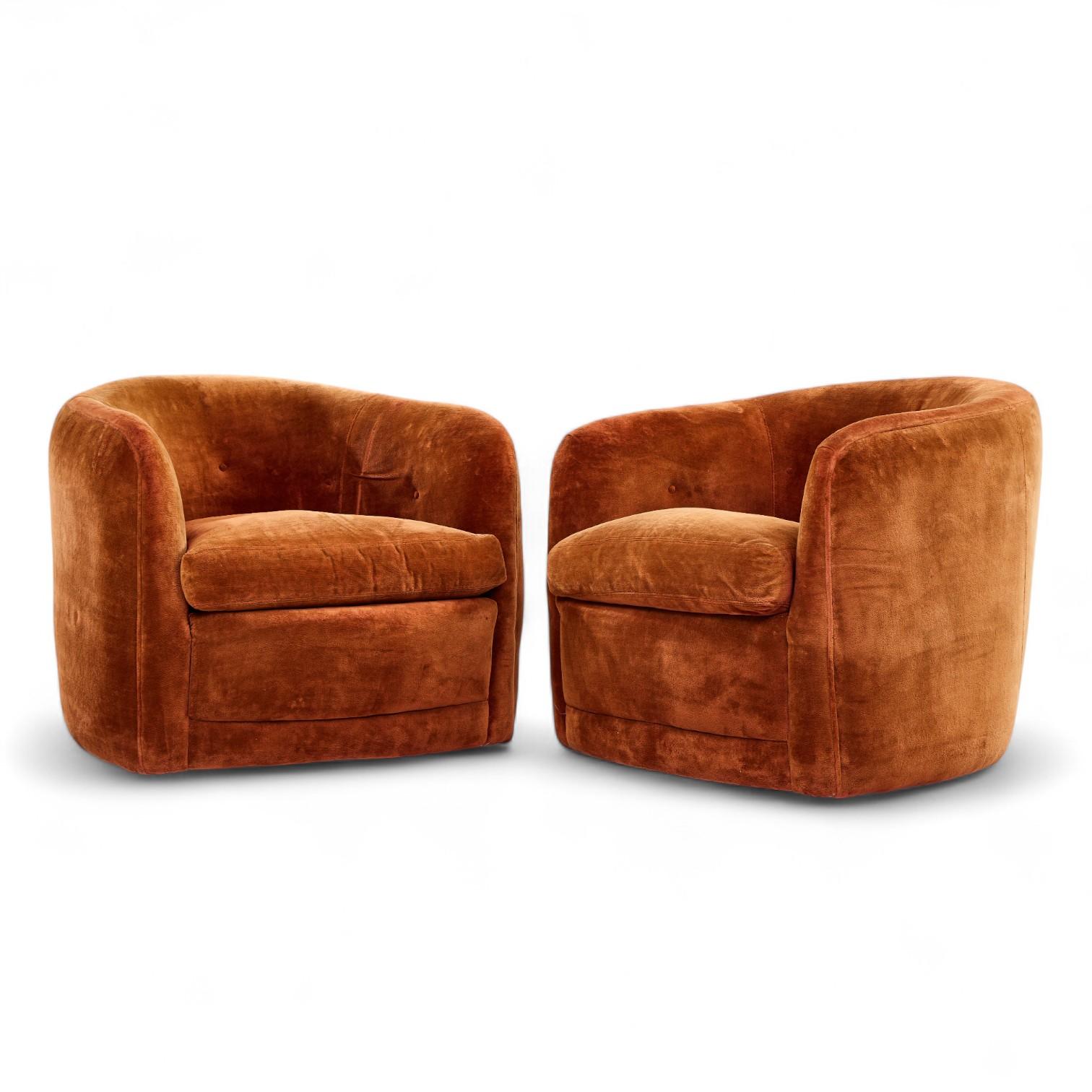 Mid-Century moderno Milo Baughman for Thayer Coggin Mid Century Lounge Chairs - Pair in vendita