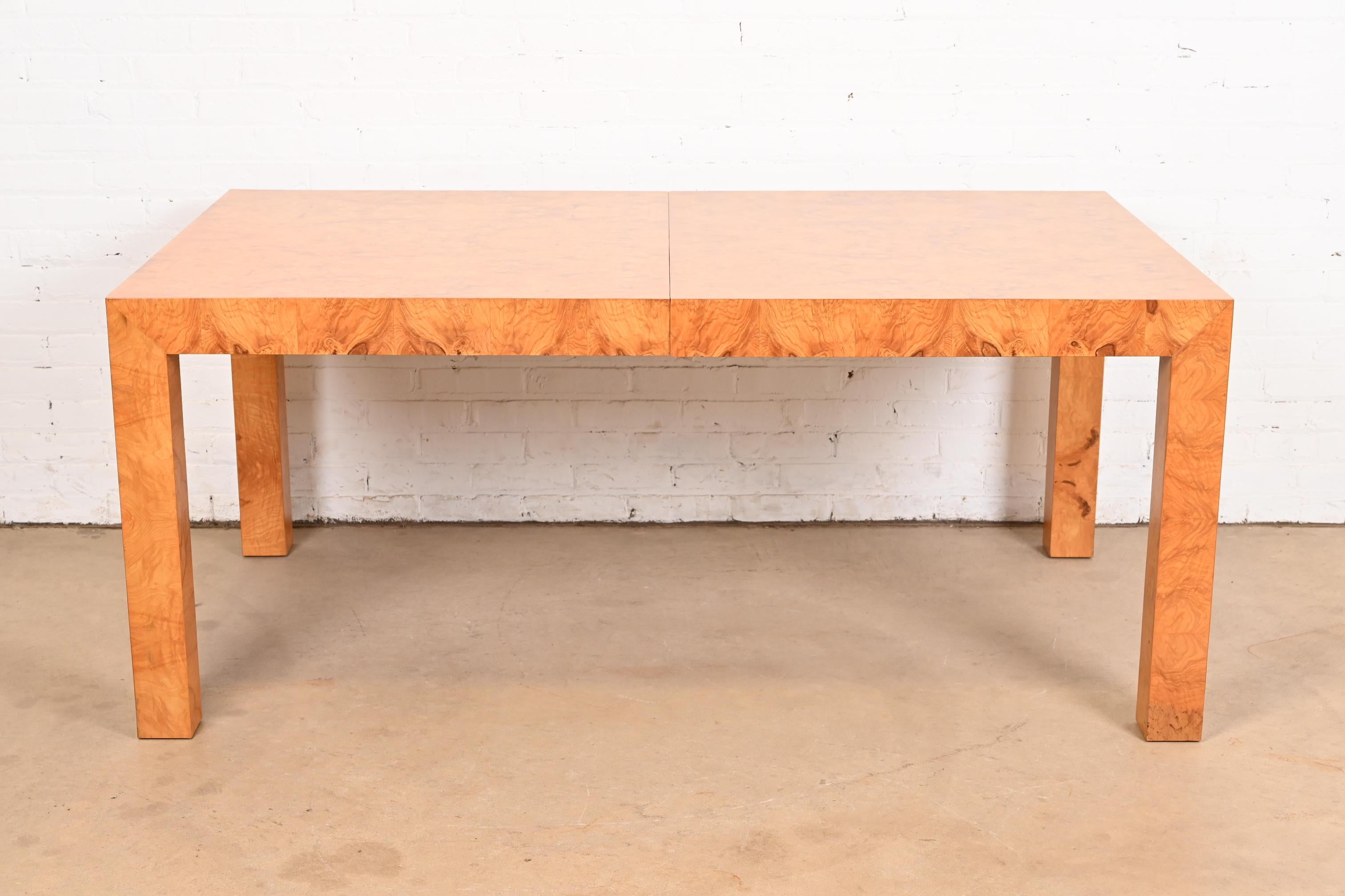 Table Parsons de Milo Baughman pour Thayer Coggin, mi-siècle moderne en bois de ronce en vente 1