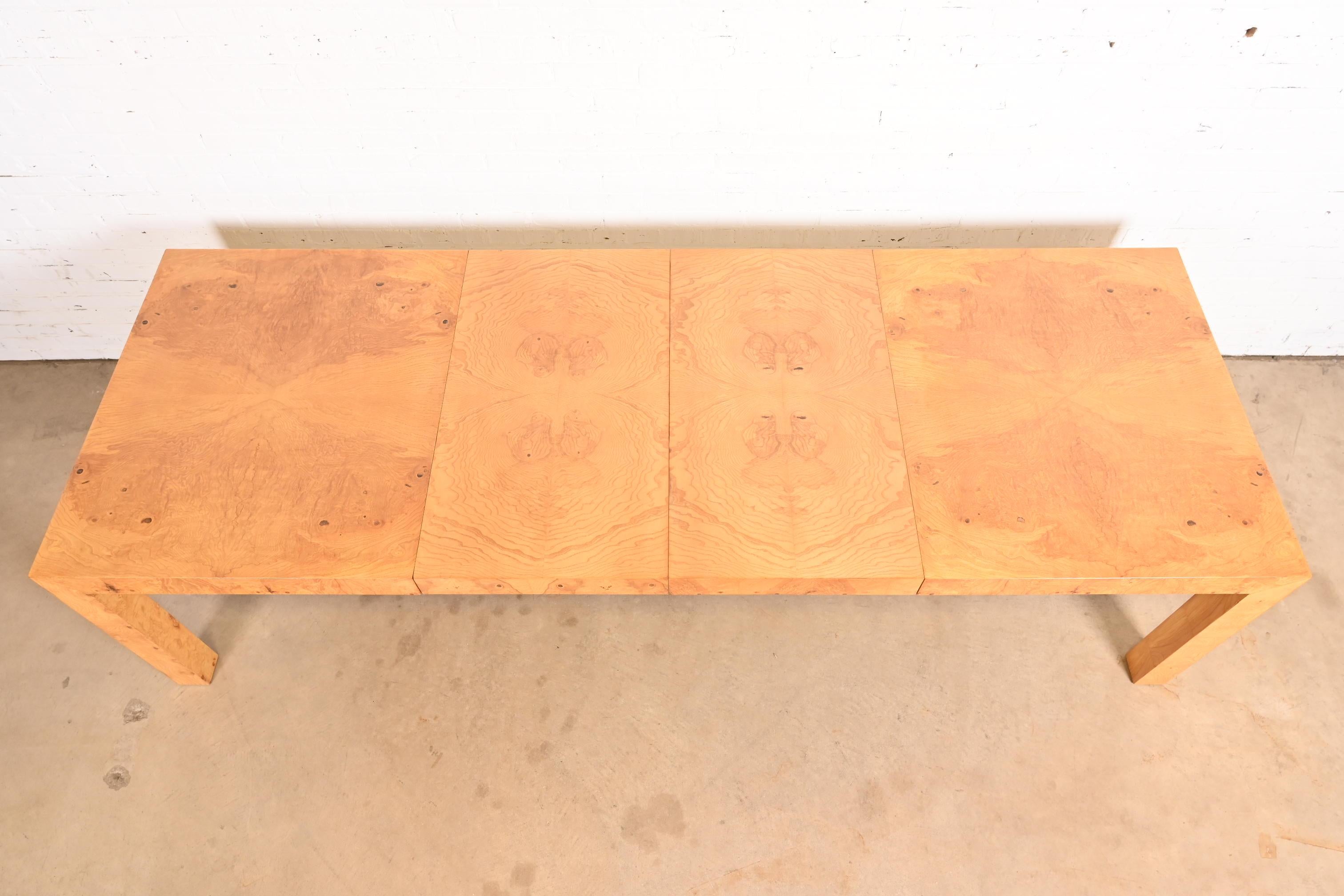 Burl Milo Baughman for Thayer Coggin Mid-Century Modern Dining Table, Refinished For Sale