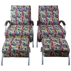 Milo Baughman for Thayer Coggin Mid-Century Modern Lounge Chairs Ottomans