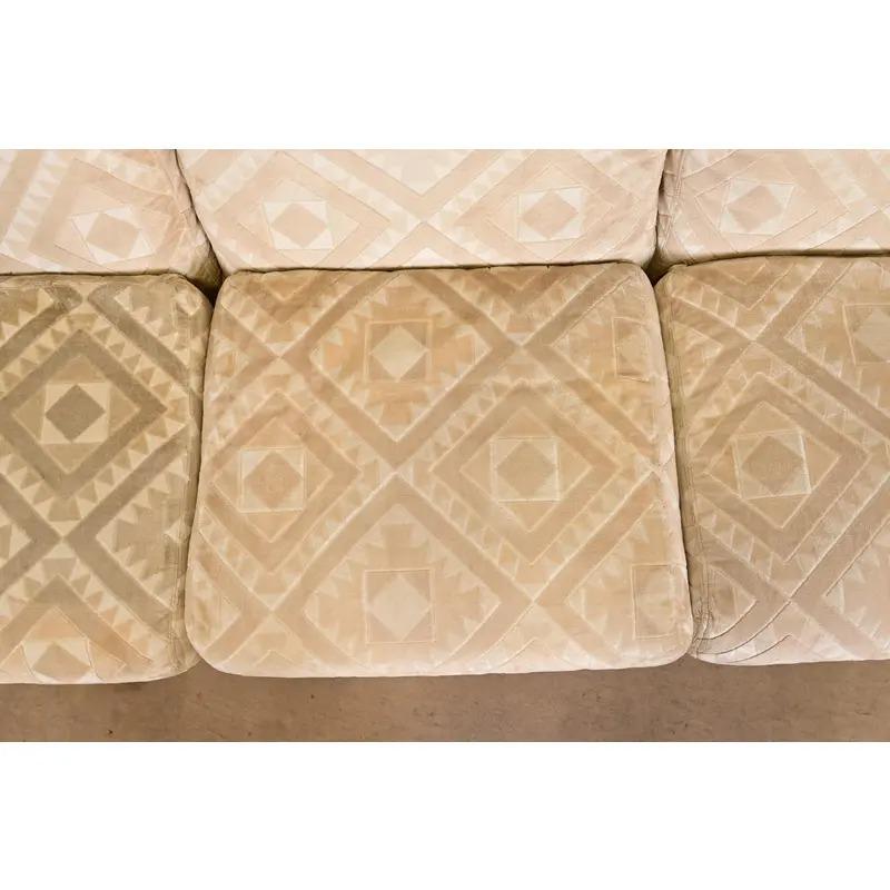 Tissu d'ameublement Milo Baughman pour Thayer Coggin Canapé Tuxedo moderne du milieu du siècle, circa 1970 en vente