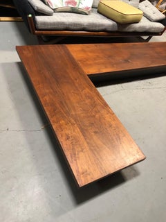 Milo Baughman for Thayer Coggin Mid Century Platform Sofa Walnut Bench