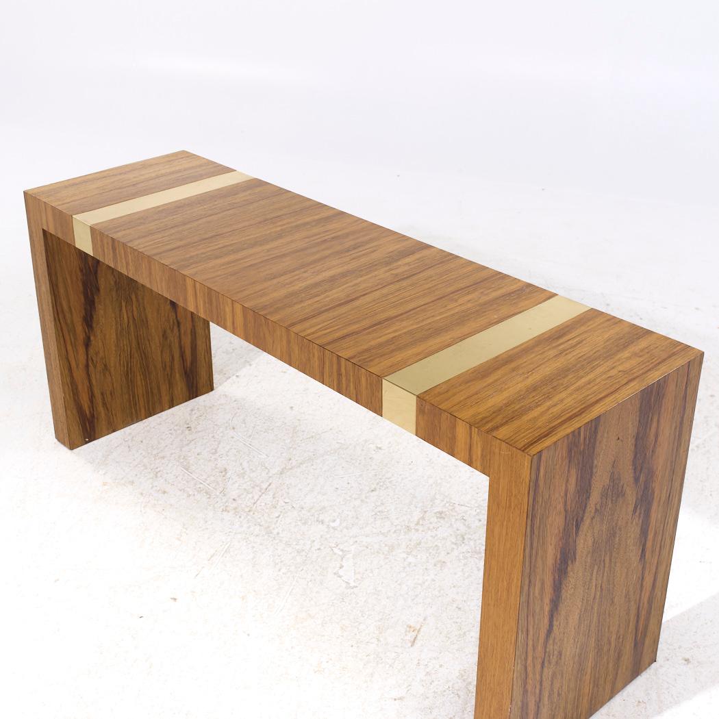Milo Baughman for Thayer Coggin Mid Century Rosewood and Brass Console Table For Sale 3