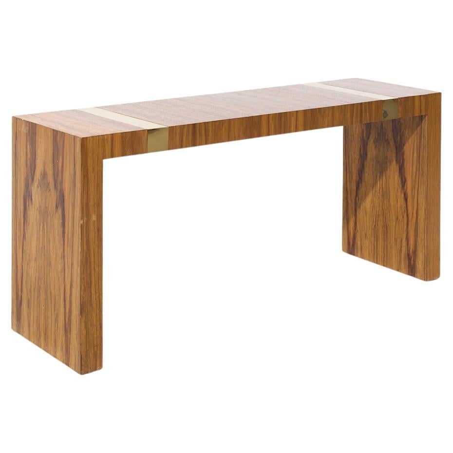Milo Baughman for Thayer Coggin Mid Century Rosewood and Brass Console Table