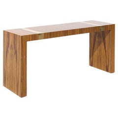 Milo Baughman for Thayer Coggin Mid Century Rosewood and Brass Console Table