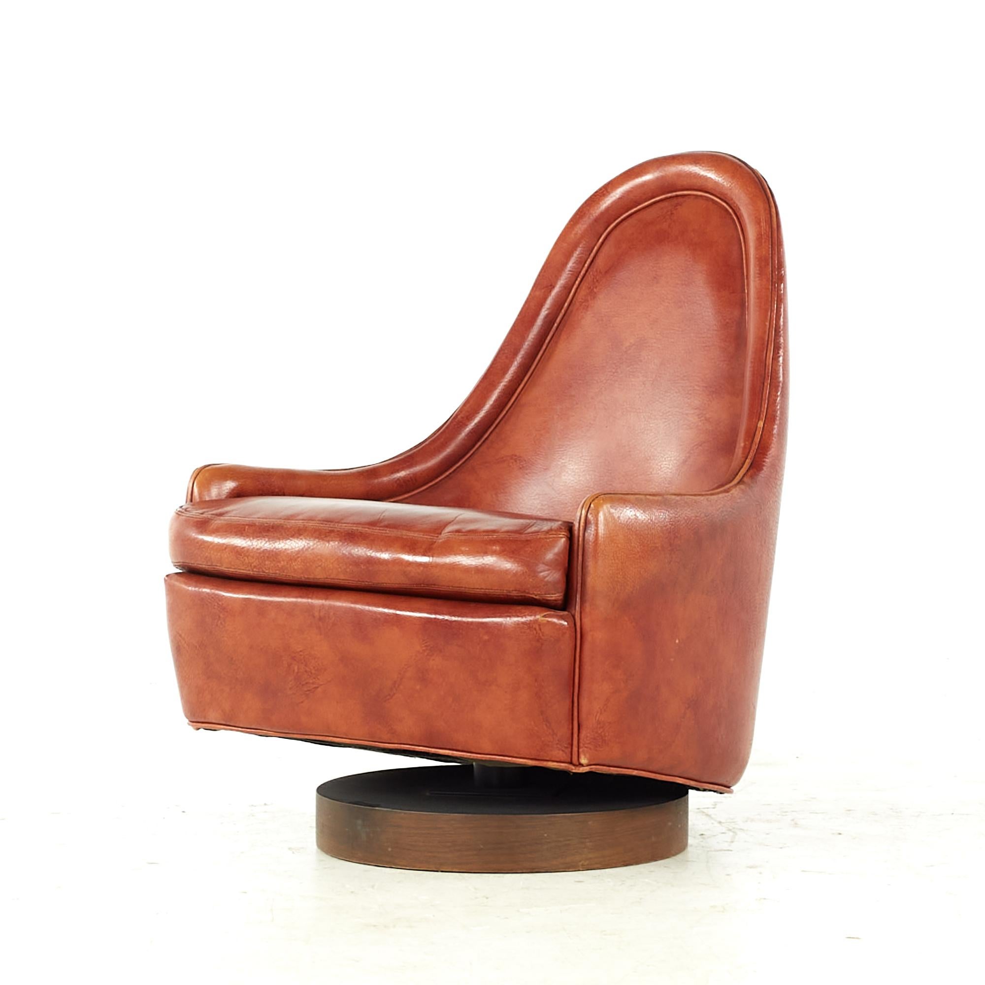 Late 20th Century Milo Baughman for Thayer Coggin Mid Century Swivel Lounge Chair - Pair For Sale