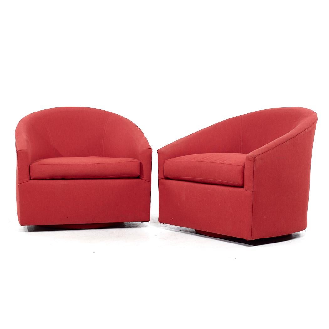 Mid-Century Modern Milo Baughman for Thayer Coggin Mid Century Swivel Lounge Chairs - Pair For Sale