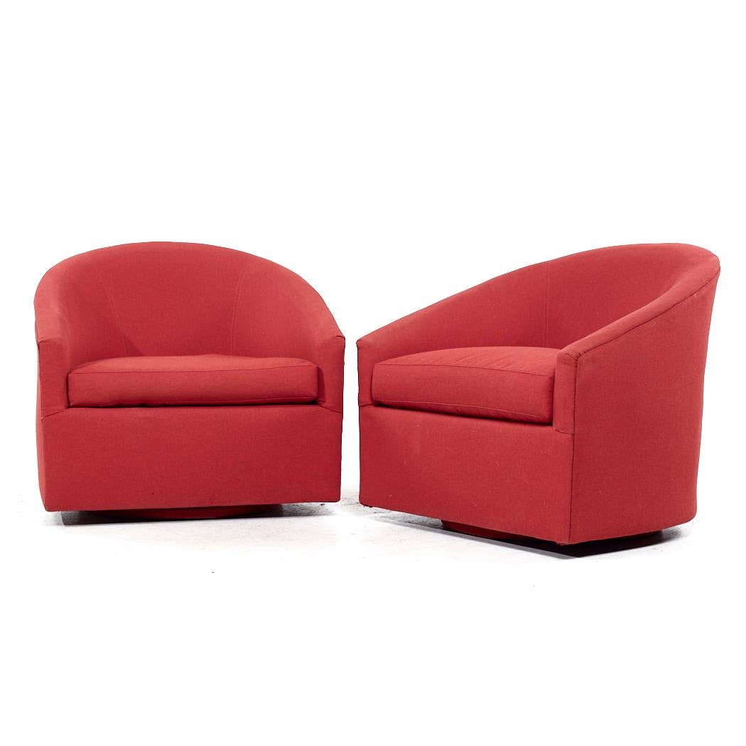 Mid-Century moderno Milo Baughman per Thayer Coggin - Sedie da salotto girevoli di metà secolo - Coppia in vendita