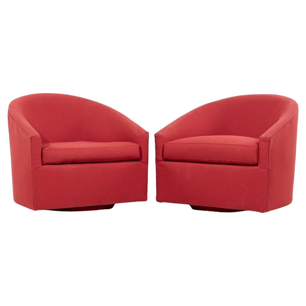 Milo Baughman für Thayer Coggin Mid Century Swivel Lounge Chairs - Paar im Angebot