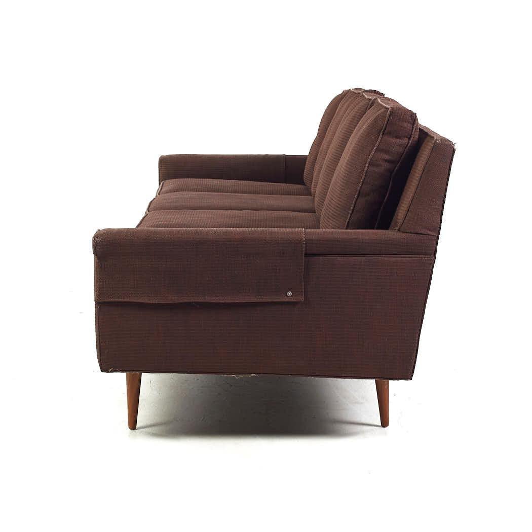 Milo Baughman for Thayer Coggin Mid Century Walnut 4 Seat Sofa In Good Condition For Sale In Countryside, IL