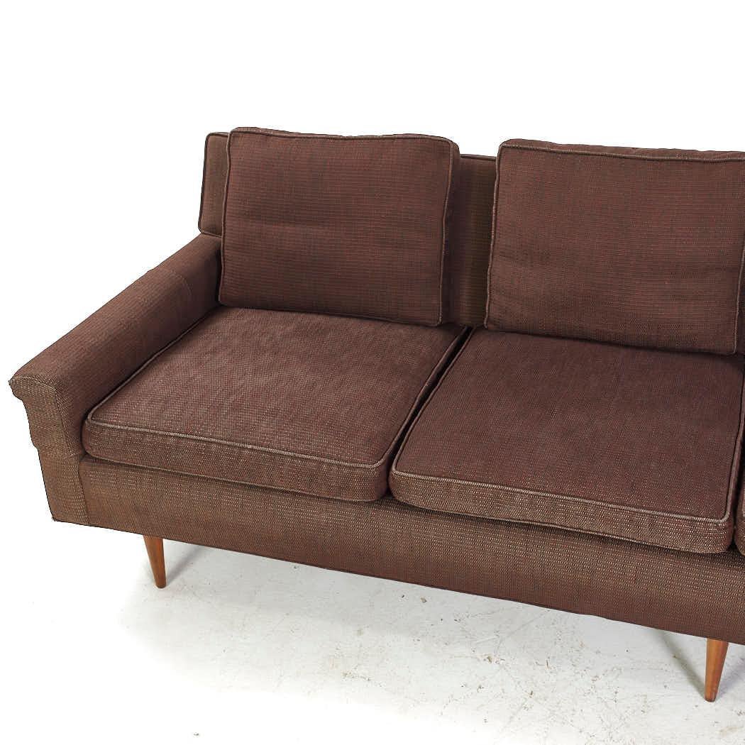 Late 20th Century Milo Baughman for Thayer Coggin Mid Century Walnut 4 Seat Sofa For Sale