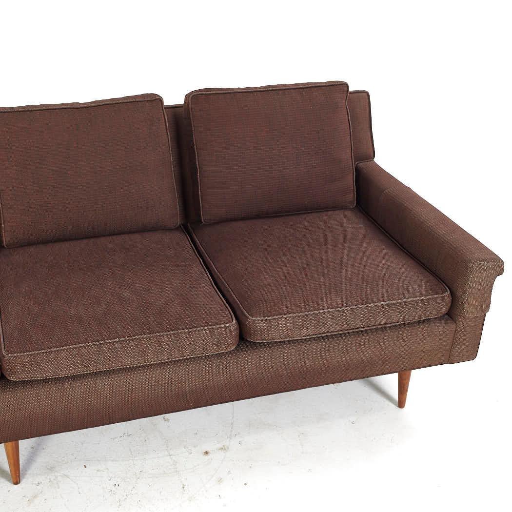 Milo Baughman for Thayer Coggin Mid Century Walnut 4 Seat Sofa For Sale 1